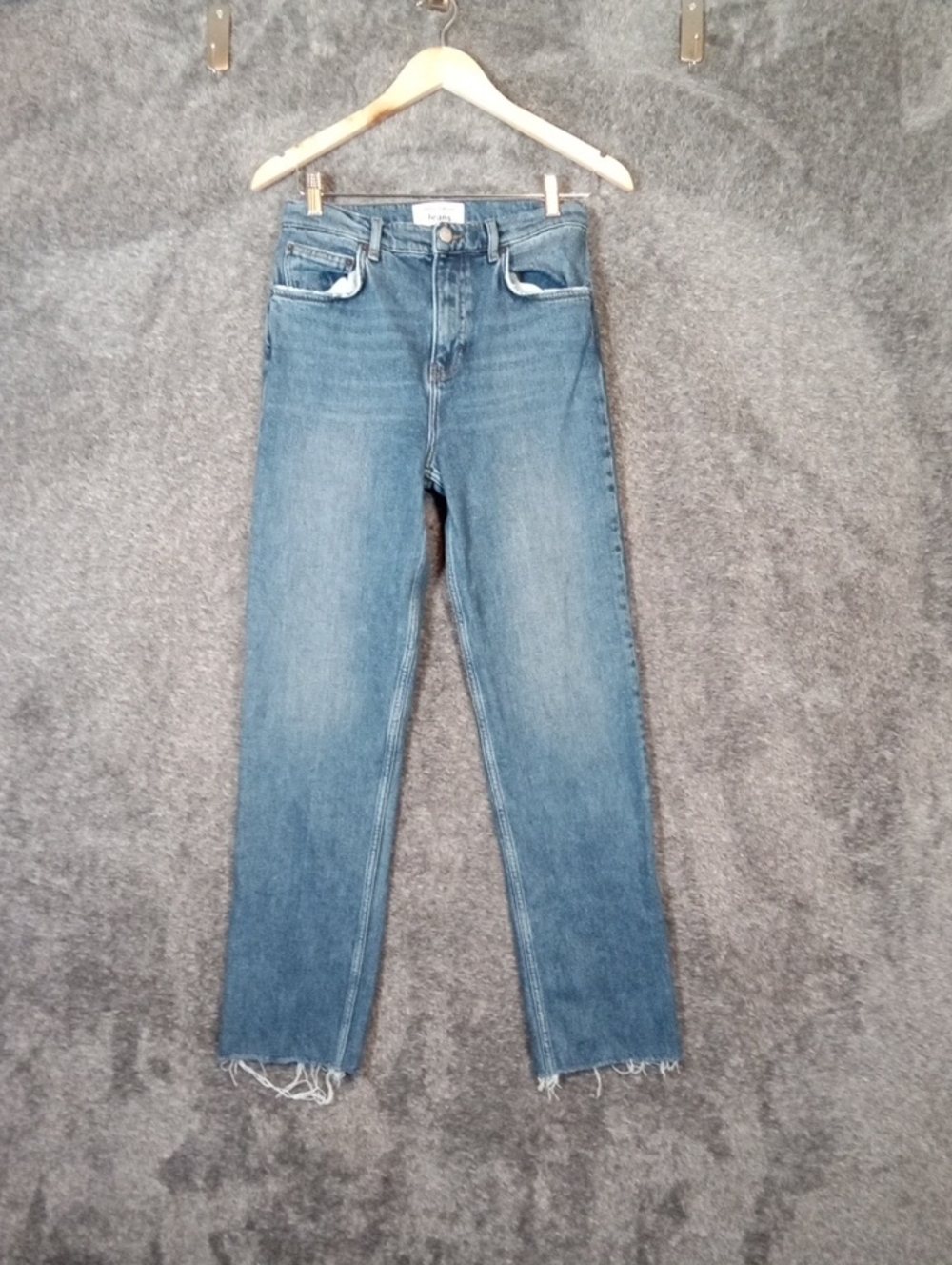 Reformation Liza High Straight Leg Jeans Kassel Wash Organic Cotton Blend Sz 28